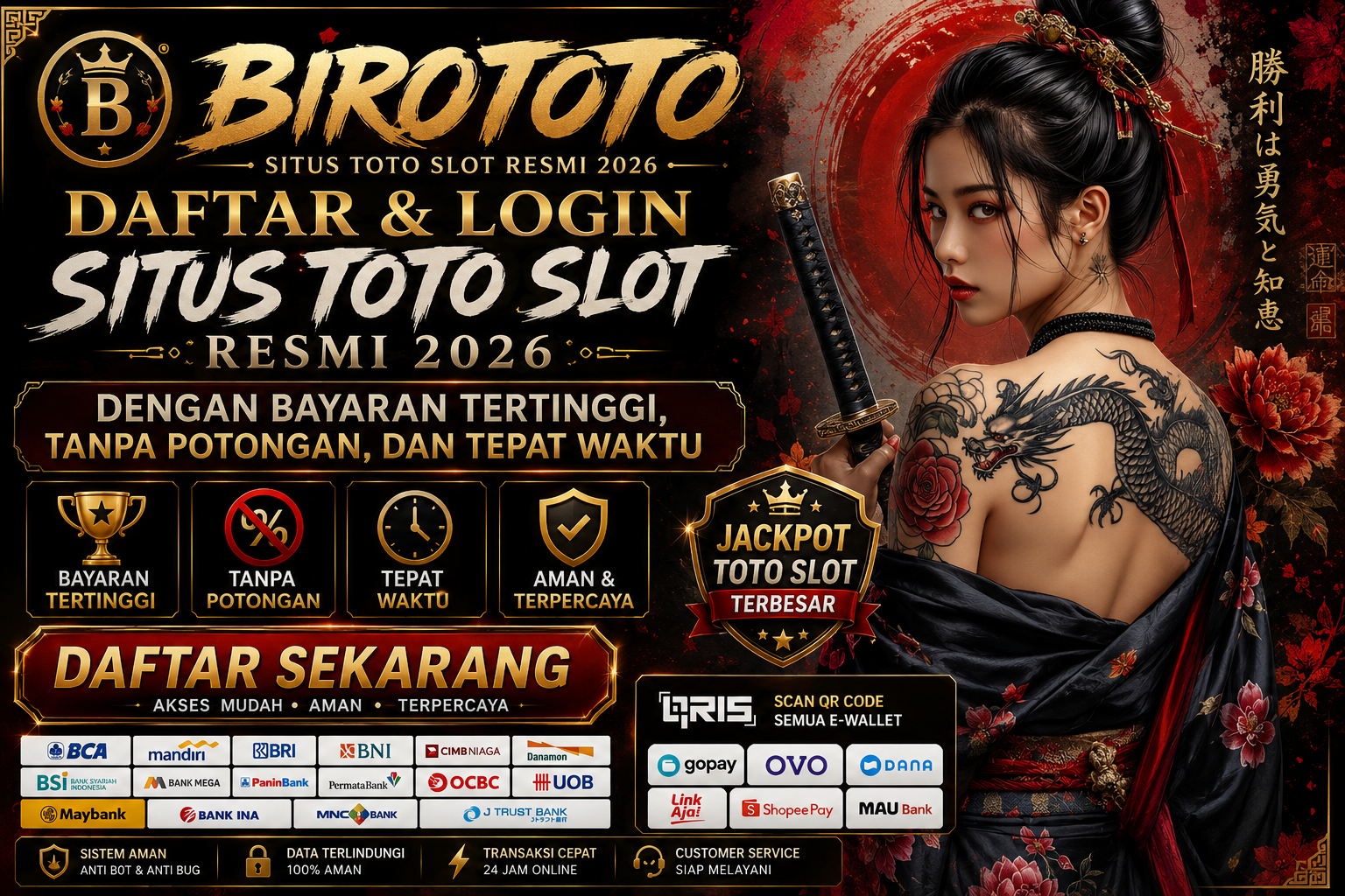BIROTOTO✅ Daftar & Login Situs Toto Slot Resmi 2026 Dengan Bayaran Tertinggi, Tanpa Potongan, Dan Tepat Waktu
